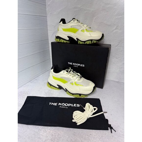 THE KOOPLES Women’s White Chunky-Soled Leather Trainers, Dad Sneakers FR‎ 38 - Picture 8 of 9